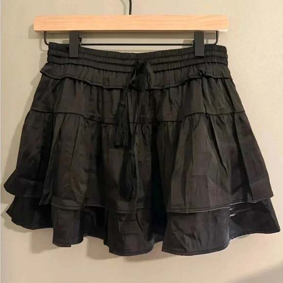 TCEC Black Satin Ruffle Skirt - Picture 1 of 7